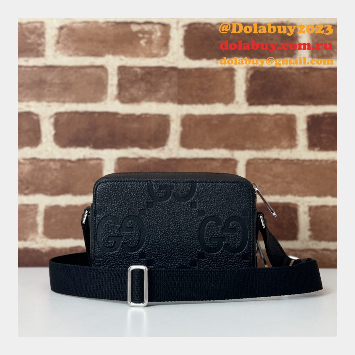 knockoff G*u*i 816958 fashion jumbo gg super black bag