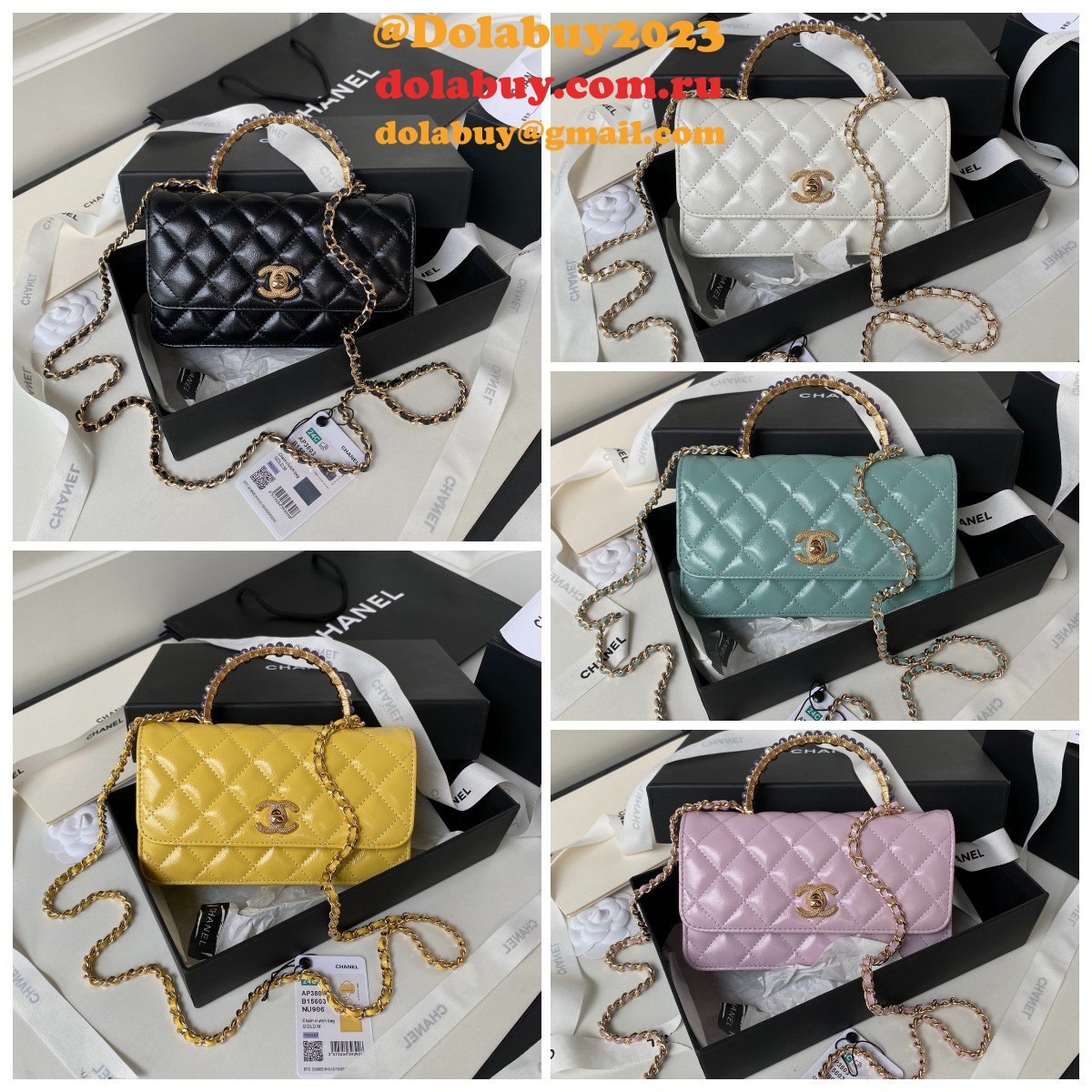 Designer Replicas AP3803 Clutches Shiny Perfect Chain Bag