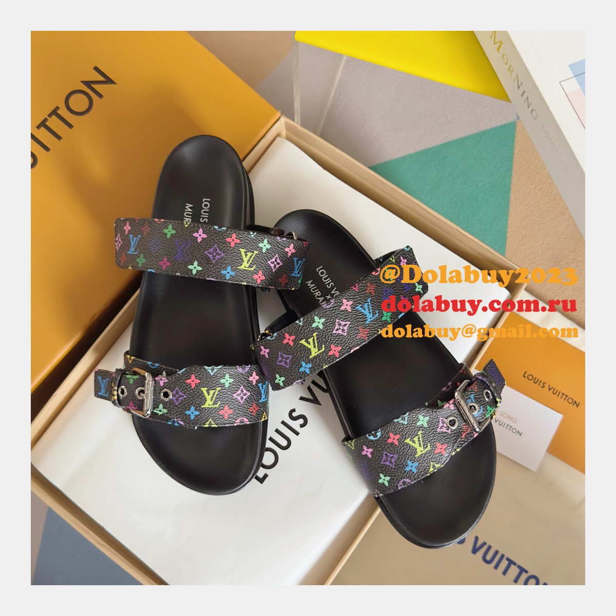 Wholesale LV TM Bom Dia Flat Comfort Mule
