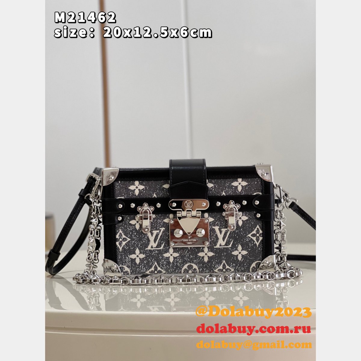 Replica Louis Vuitton M21462 Petite Malle Autres Toiles Monogram Bag