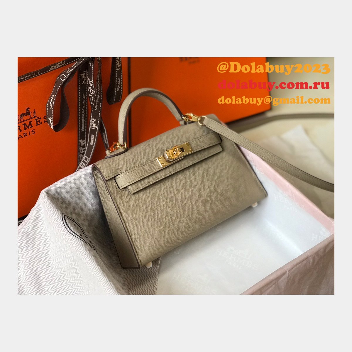 Earth yellow Mini Kelly Hermes Replica Handbags