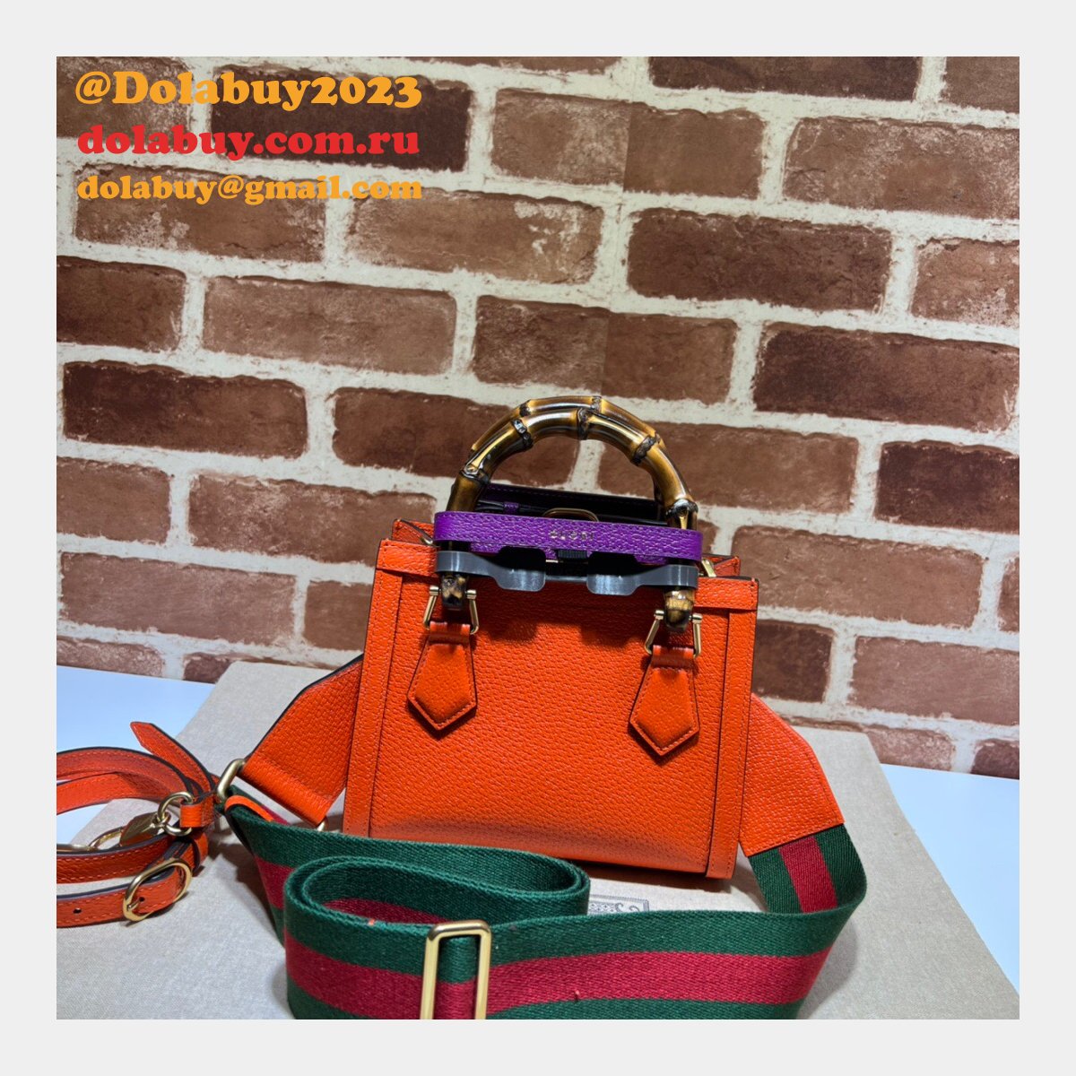 G*u*i designer replica 702732 diana mini tote bag leather