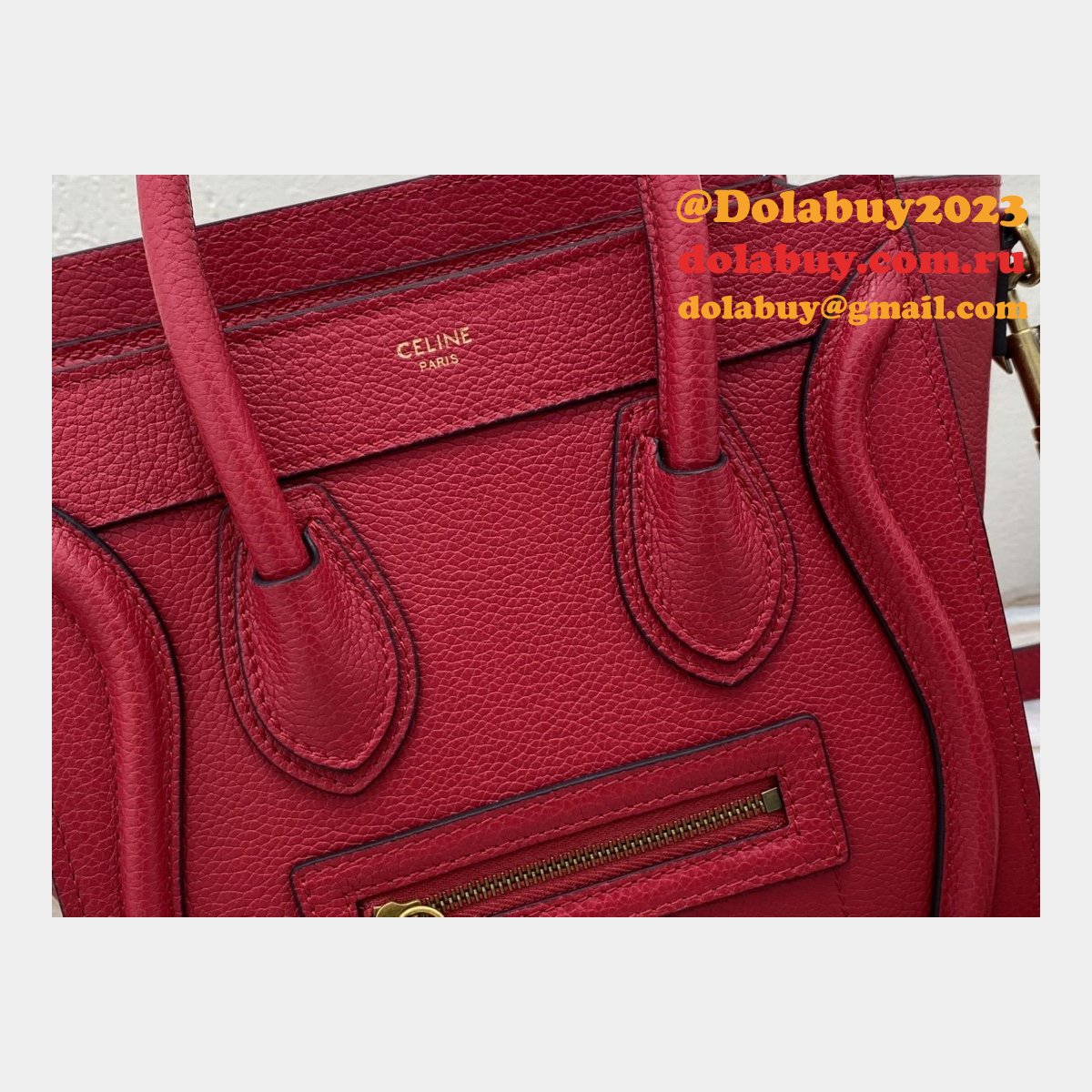 Celine Replica Red Luggage Nano Shopper 168243 Women
