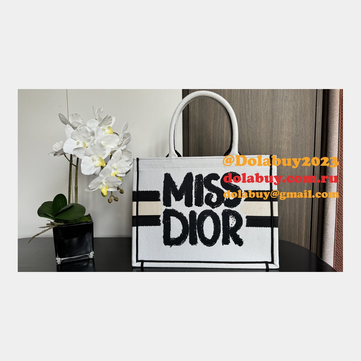Top Quality Miss Dior Inspired Allover Book Tote