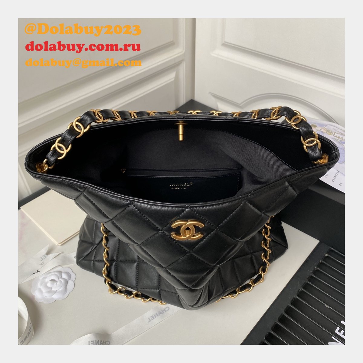 Designer Top Quality AS4777 Hobo Knockoff Black/White Bags