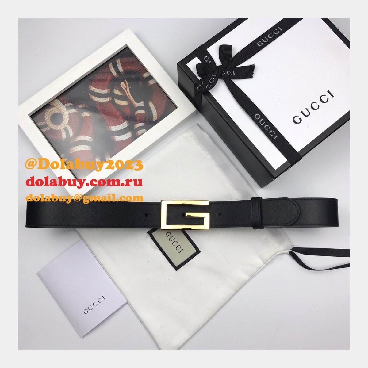 luxury G*u*i 35mm buckle black leather belt replica