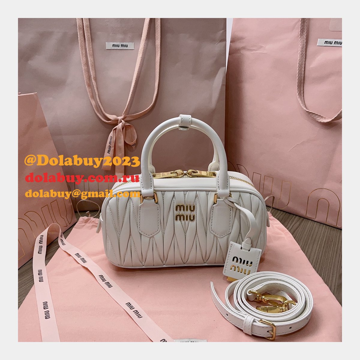Shopping Top Grade 5BB142 Matelasse Replica Miu Miu Online Fake Bag