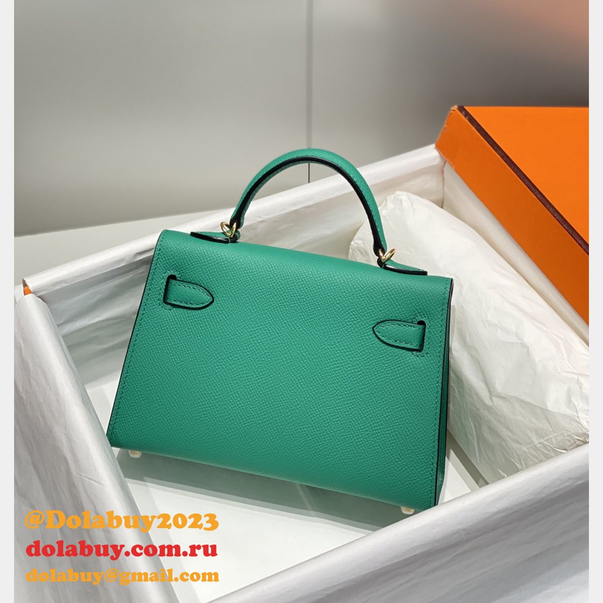 Replica Hermes Vert Jade Green Kelly Online Store Bag