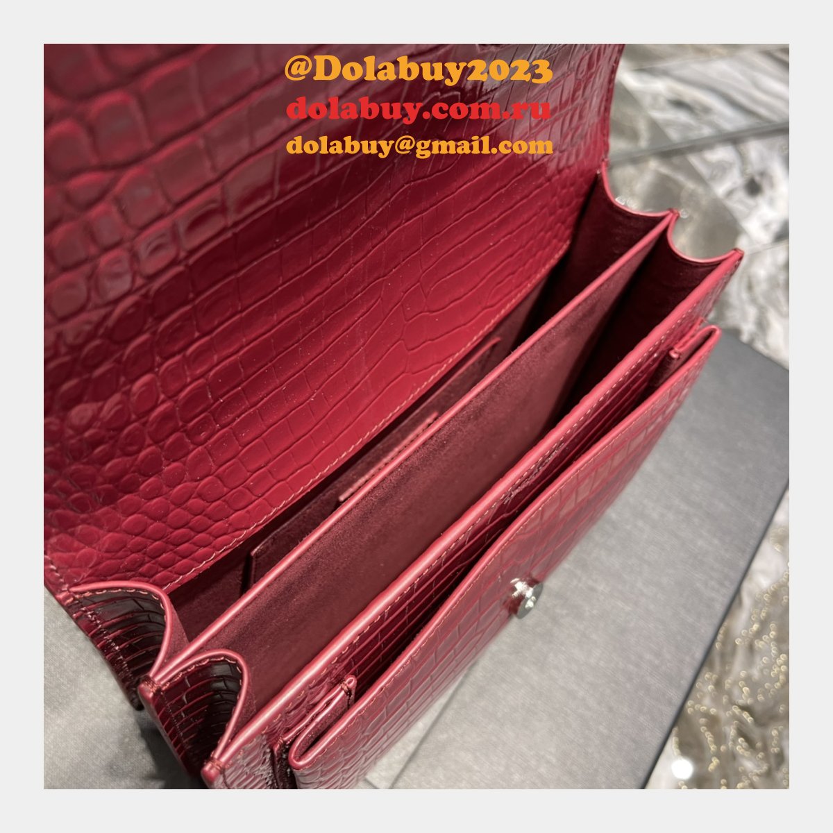 Designer YSL SUNSET BAG 22CM 422906 CROCO