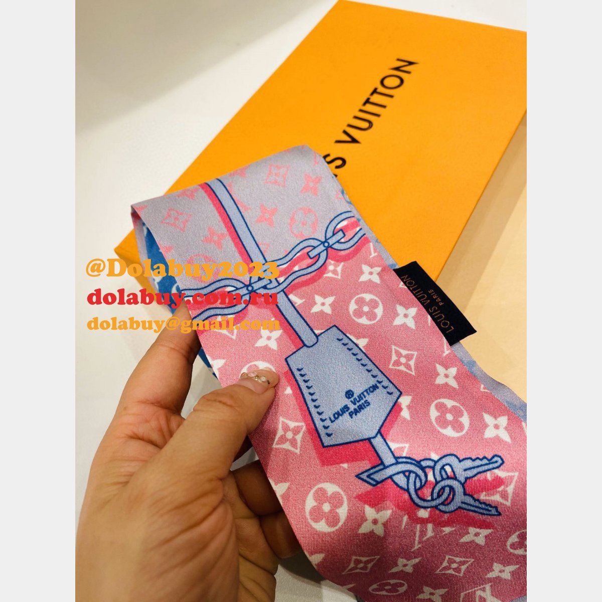 UK louis vuitton Double silk Ribbon Straps bow tie streamers