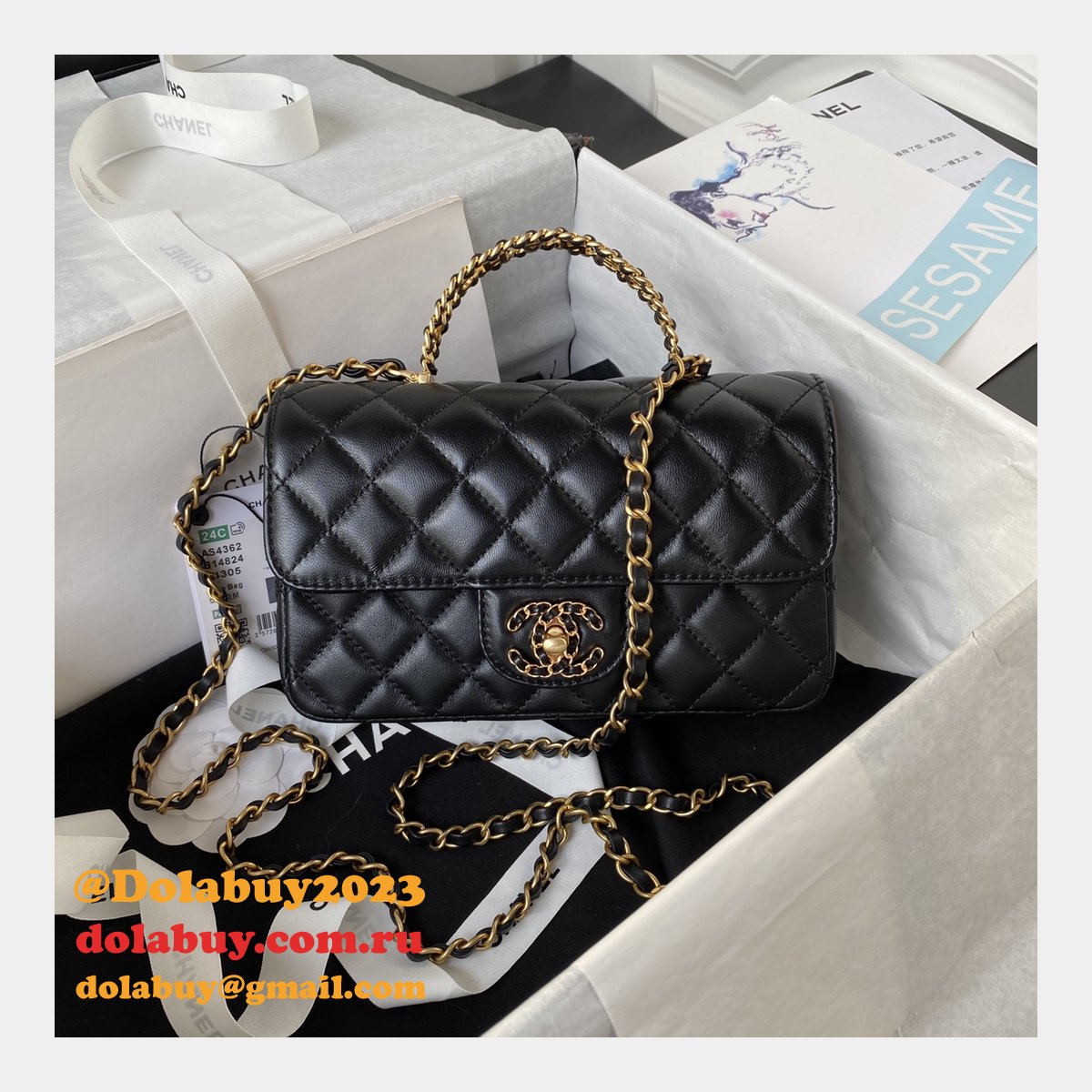 Luxury Replica Classic Flap Fashion AS4362 Black Bags