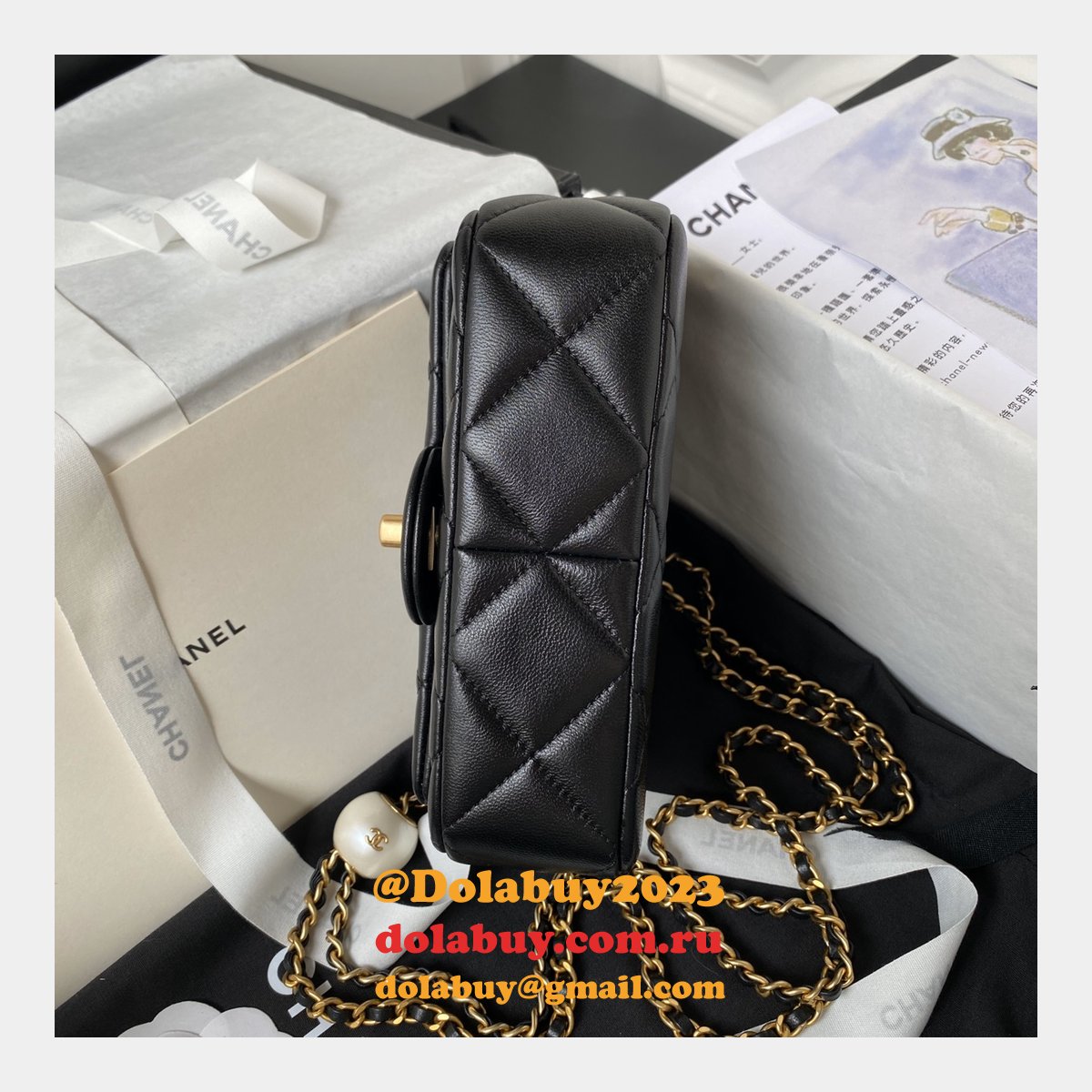 Luxury Wholesale Flap Black AS4868 Replica Bags