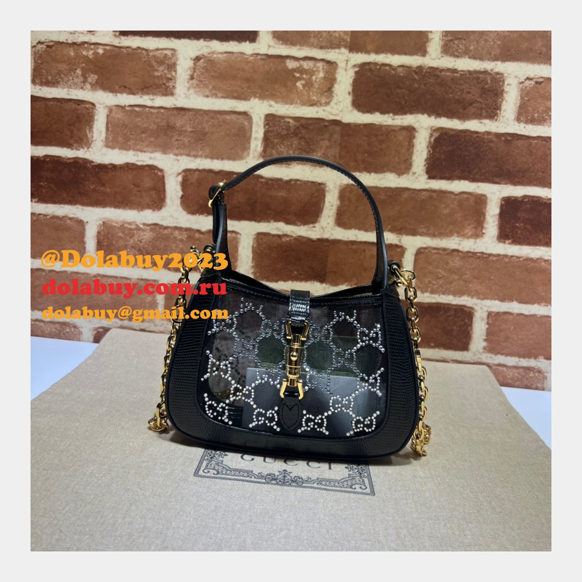 Gucci Luxury Designer Replica Jackie 1961 Crystal GG 677027 Bag
