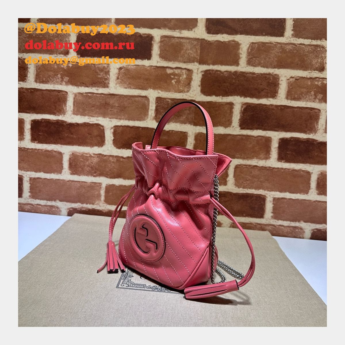 top quality G*u*i blondie mini backet bag 760313 replica