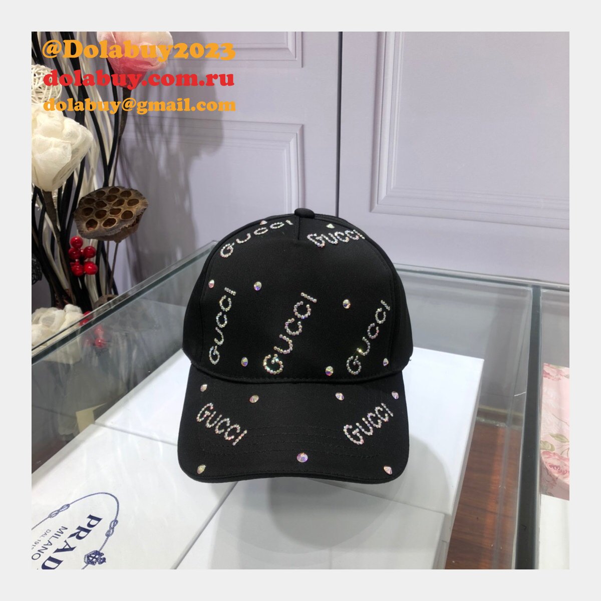 fashion g*u*i with Di*m*nd logo baseball cap