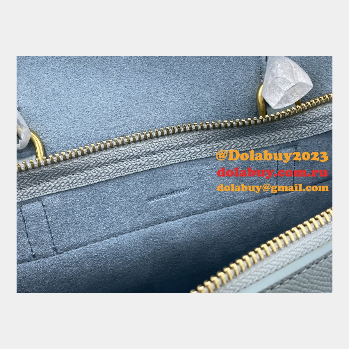 Celine Replica Grained Calfskin Nano Belt Bag Blue