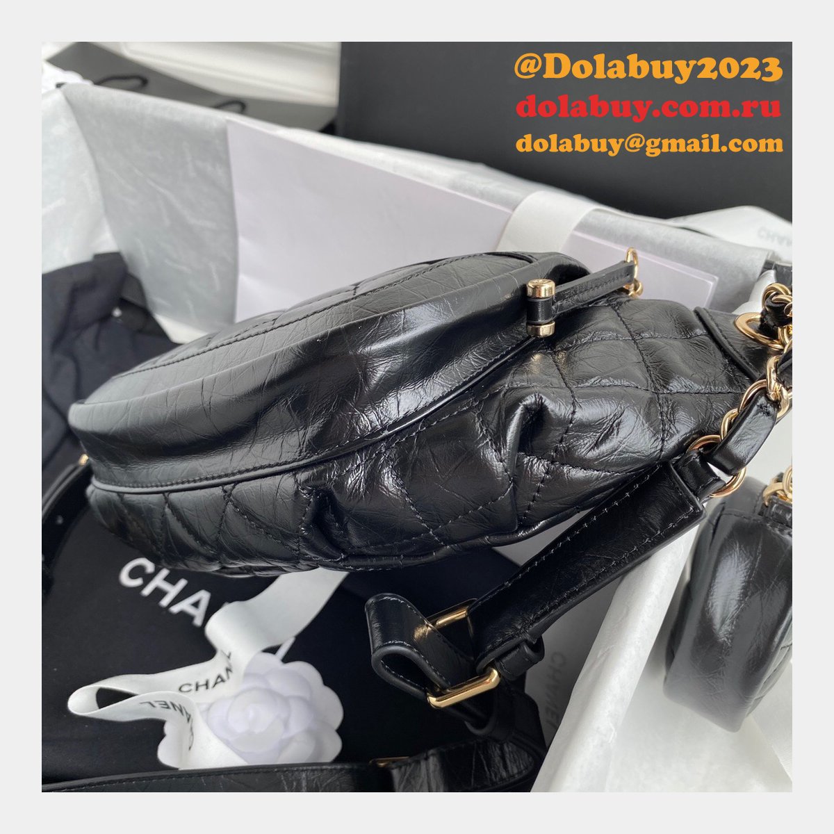 Buy Online CC AAA+ Calfskin Waist AS1077 Black Bag