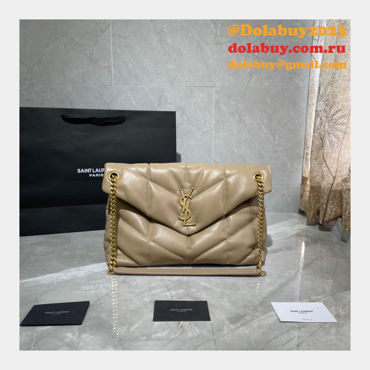 Designer Wholesale LOULOU PUFFER HANDBAG 35cm