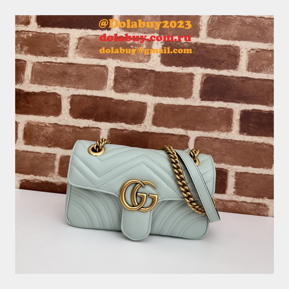 faux G*u*i matelassé shoulder gg marmont replica top bag