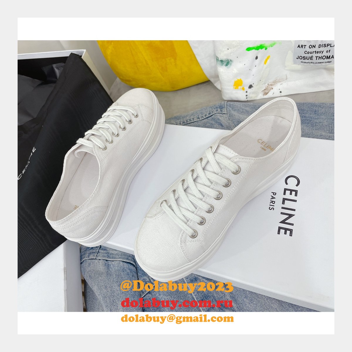Buy 2022 Replica Celine Platform Canvas Shoes Online