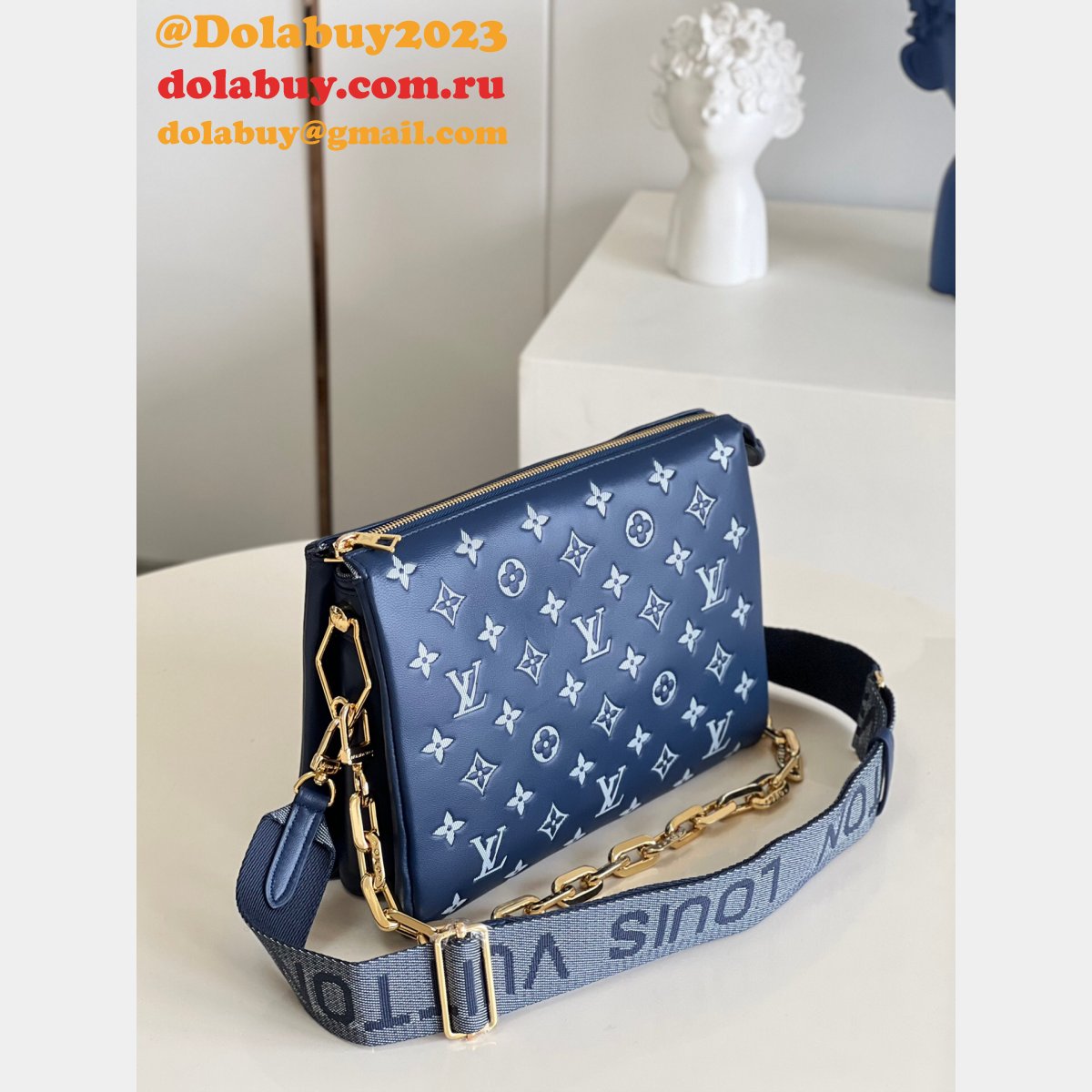Louis Vuitton Replica Coussin Women M59392 Navy Blue Handbags