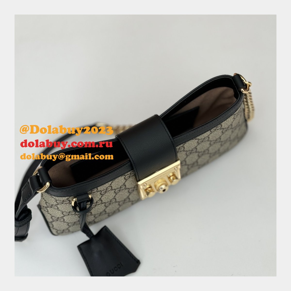 G*u*i best quality replicas 811705 padlock shoulder bag