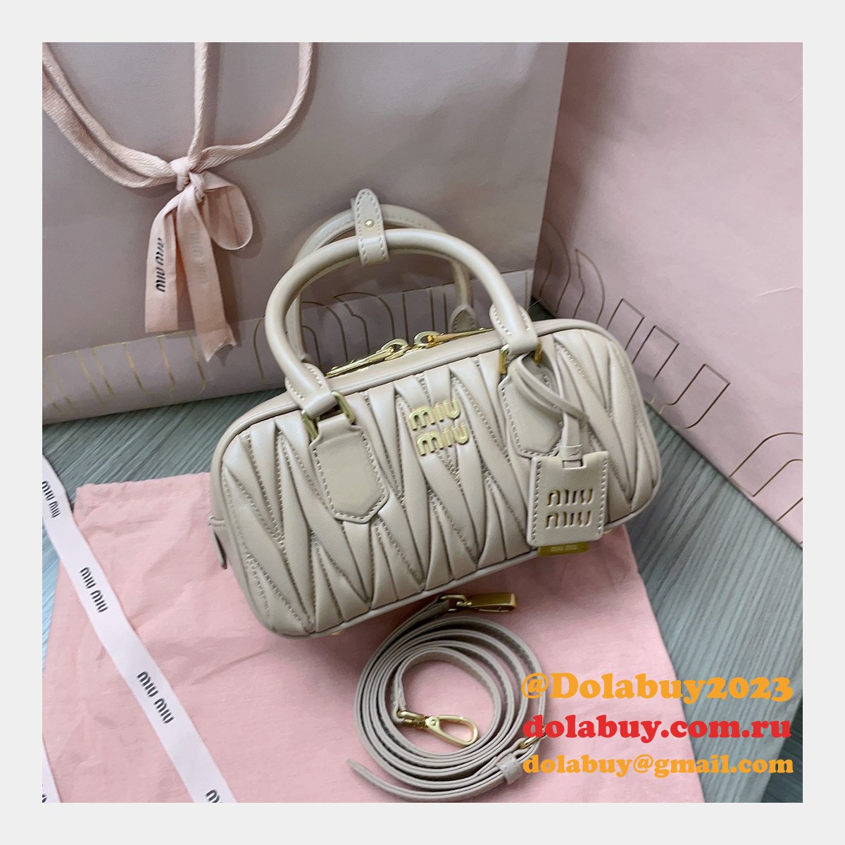 Shopping Top Grade 5BB142 Matelasse Replica Miu Miu Online Fake Bag