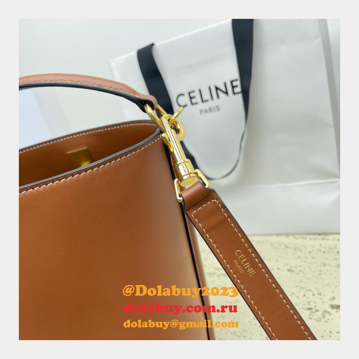 UK Celine Perfect Fake Quality Teen Bucket Triomphe Bag