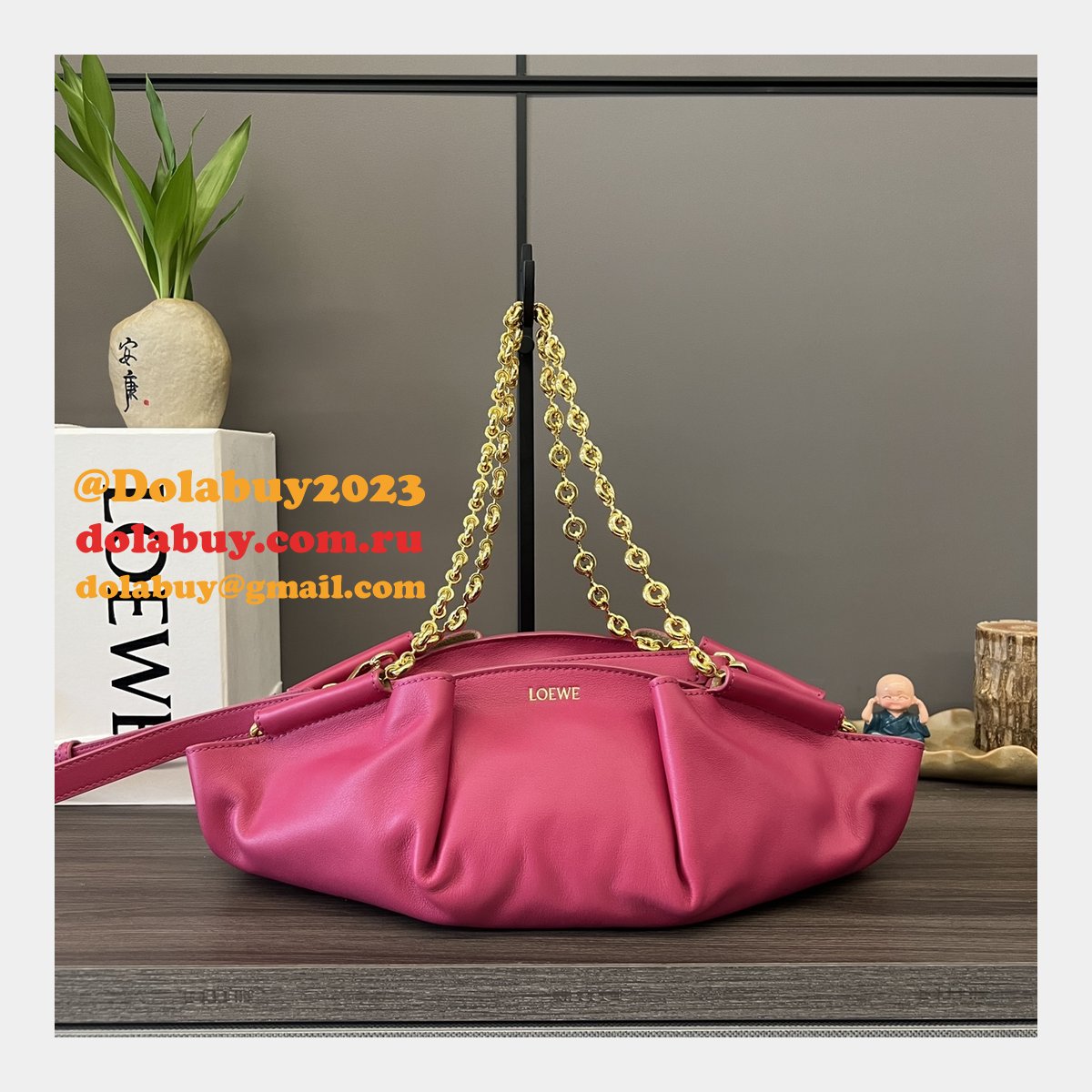 Luxury loewe Paseo small Nappa leather women bag