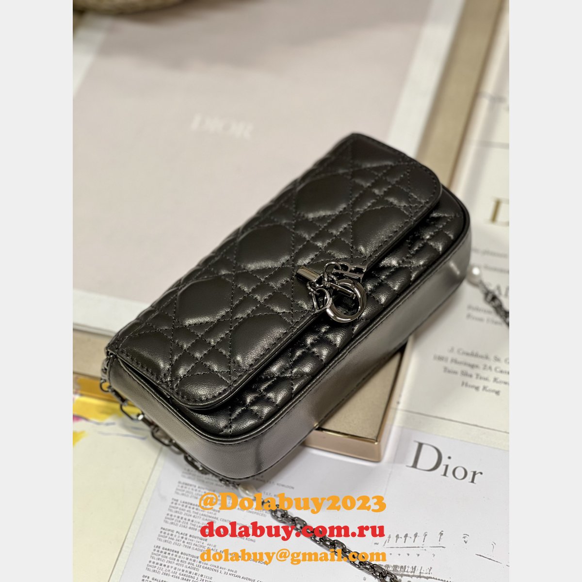 Cheap Lady Replica Designer Christian Dior Phone Pouch 0977 Bag