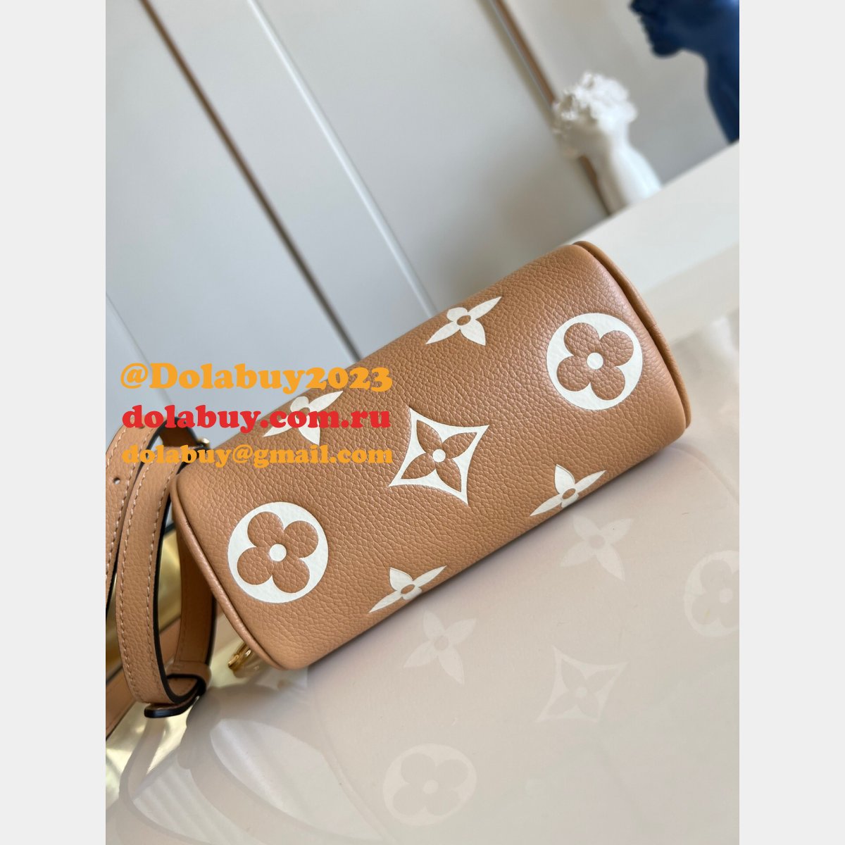 Louis Vuitton M81456 Nano Speedy Bicolor Monogram Empreinte Leather
