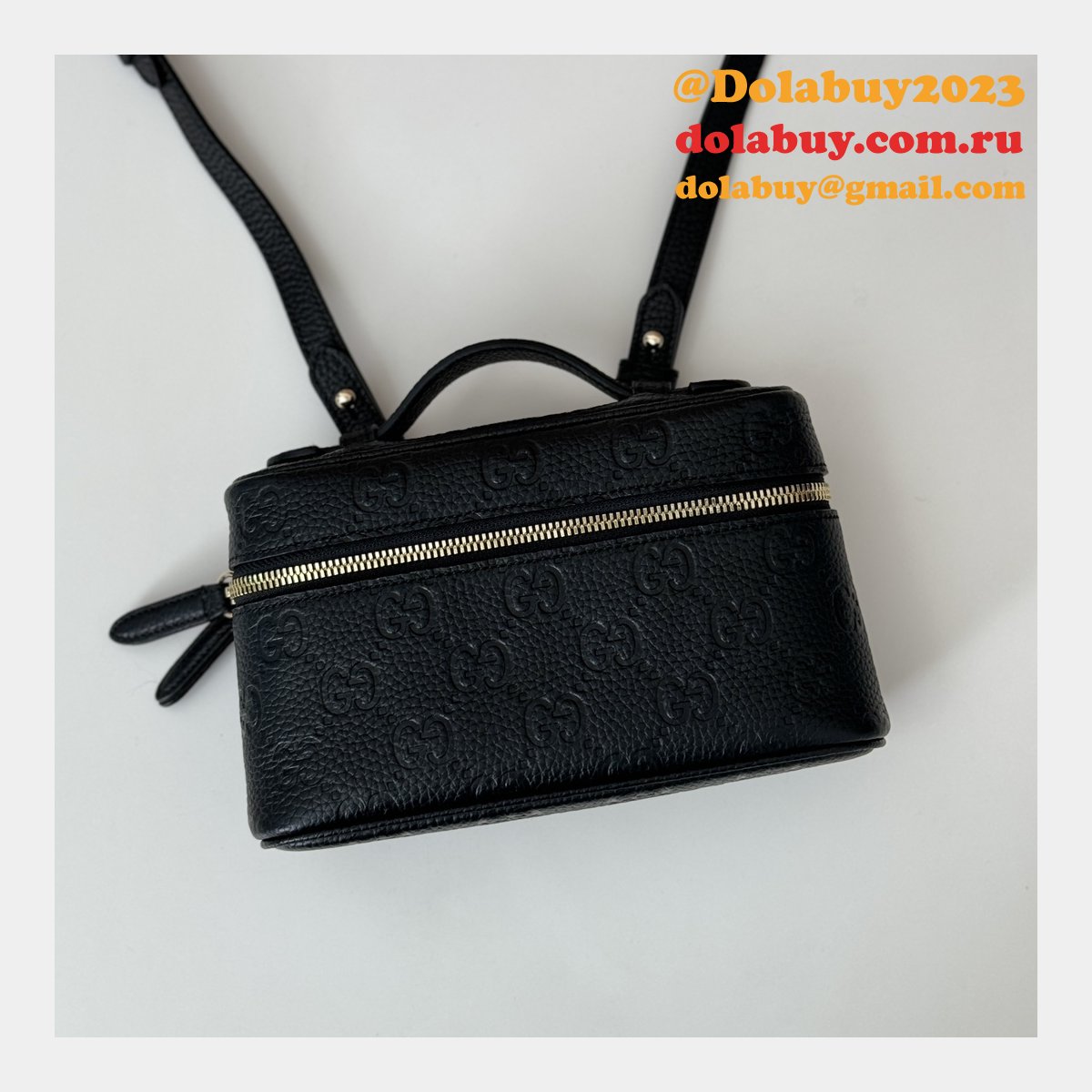 replica G*u*i gg emblem super mini 1:1 mirror 815949 black bag