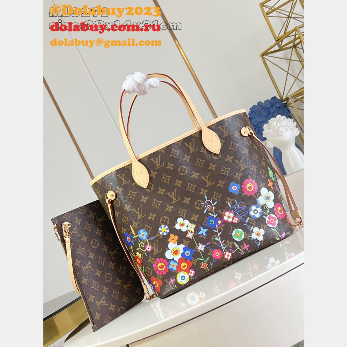 Louis Vuitton Copy LV x TM Neverfull MM Monogram M13271 Bag
