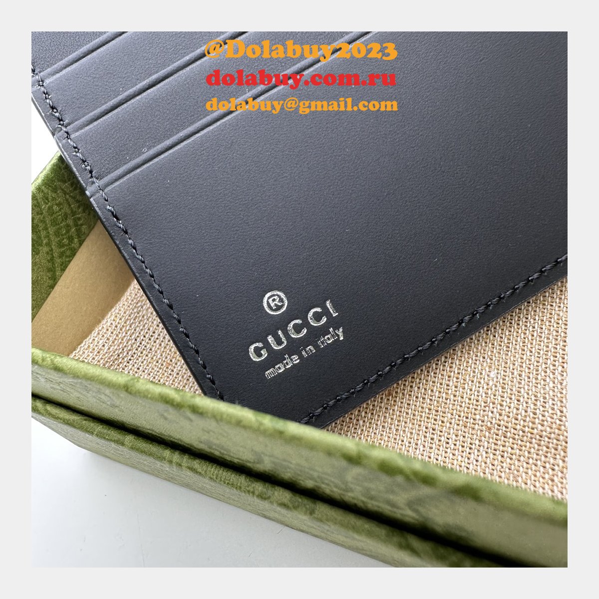 Fake GG Rubber-effect Bi-fold Wallet 771309 & 771311 Designer