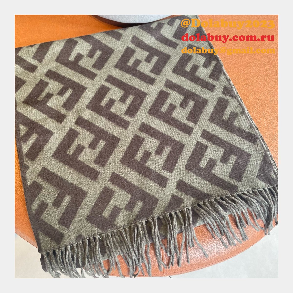 designer knockoff F**di cashmere scarf