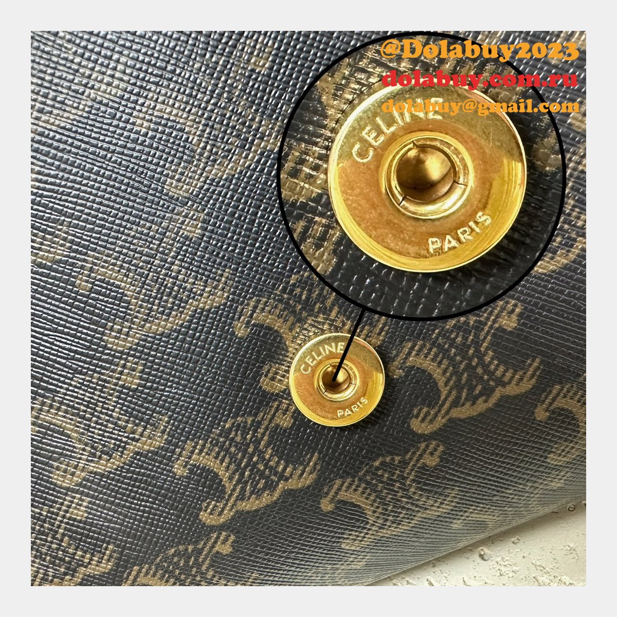 Celine Victoire Triomphe Canvas Tan 116593 Duplicate Bag