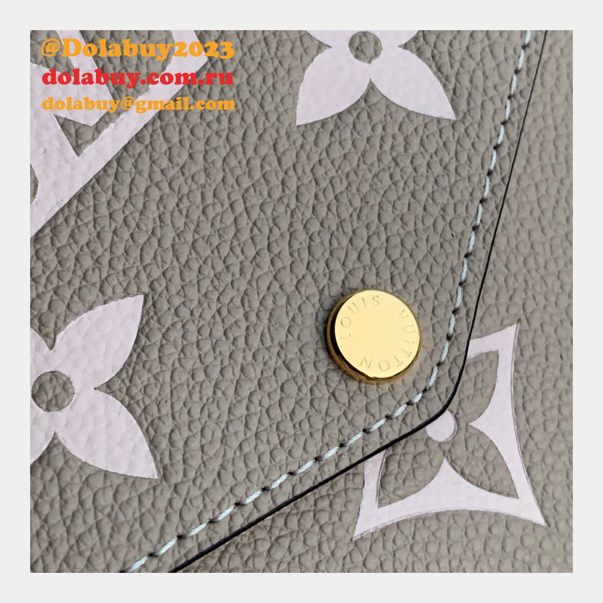 Louis Vuitton Félicie Pochette Monogram Empreinte Leather M69977 Cream Black