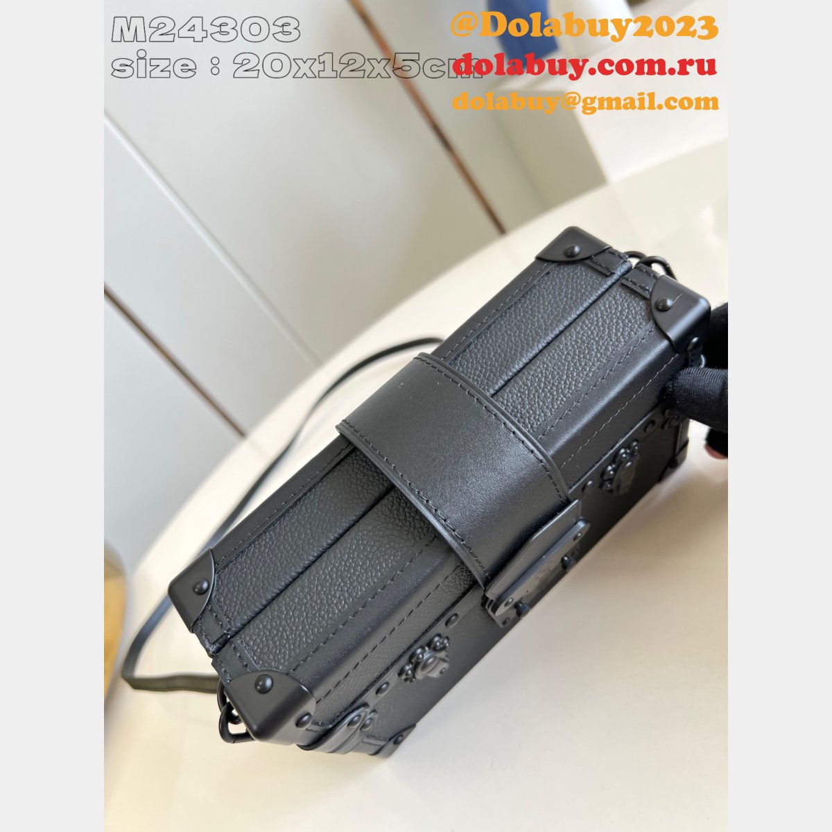 Designer Louis Vuitton Petite Malle Luxury Copy M24303 Black Bag