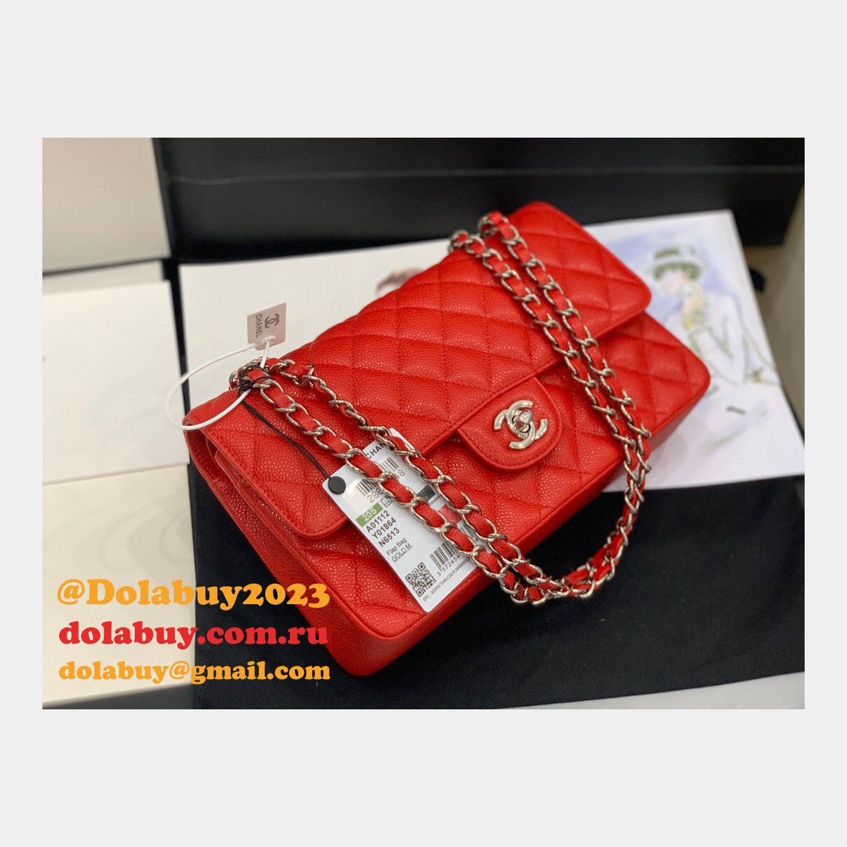 Fashion Best 2.55cm Replica Caviar Gold/Silver Bags