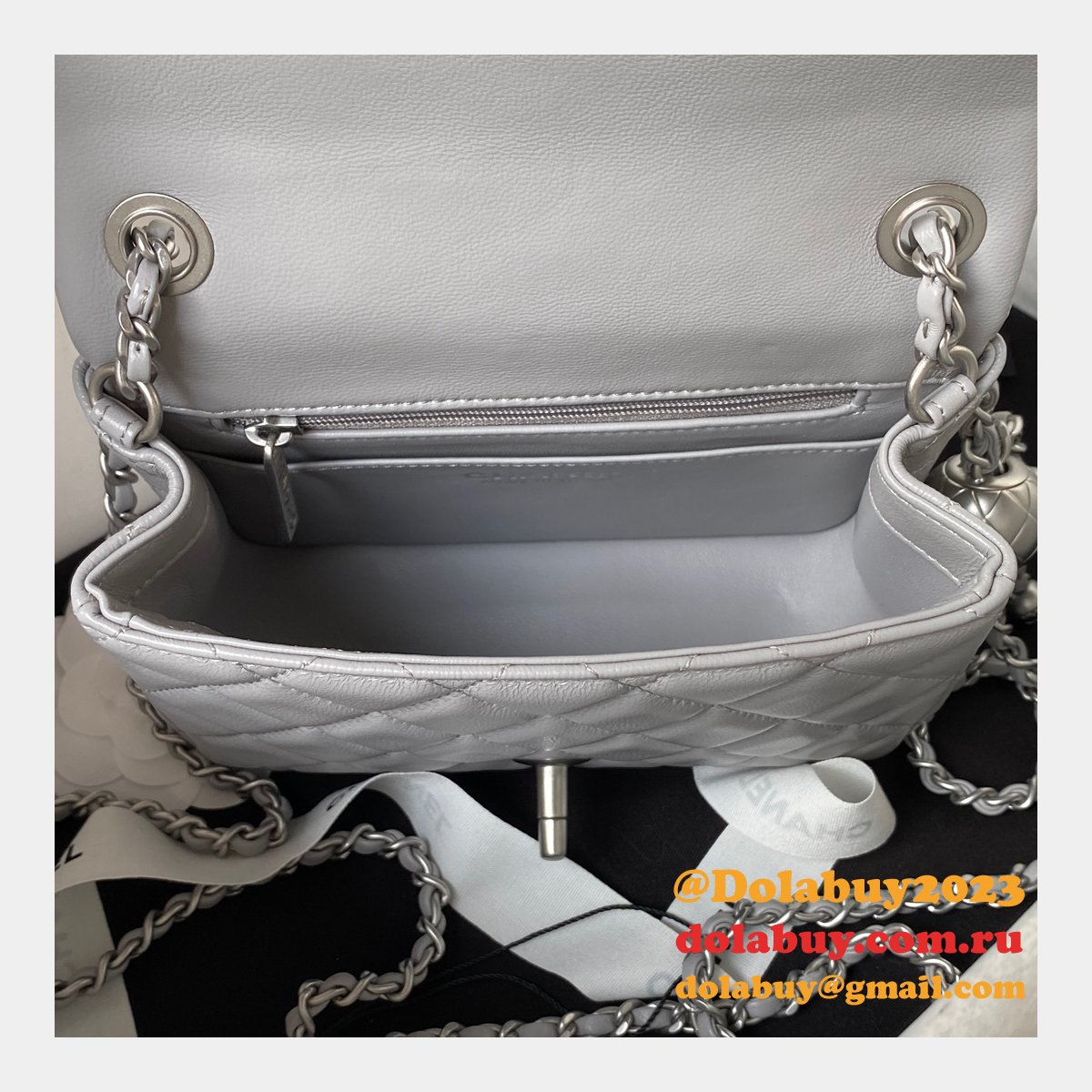 Top Quality CC CF mini classical AS1786 SILVER BALL bag