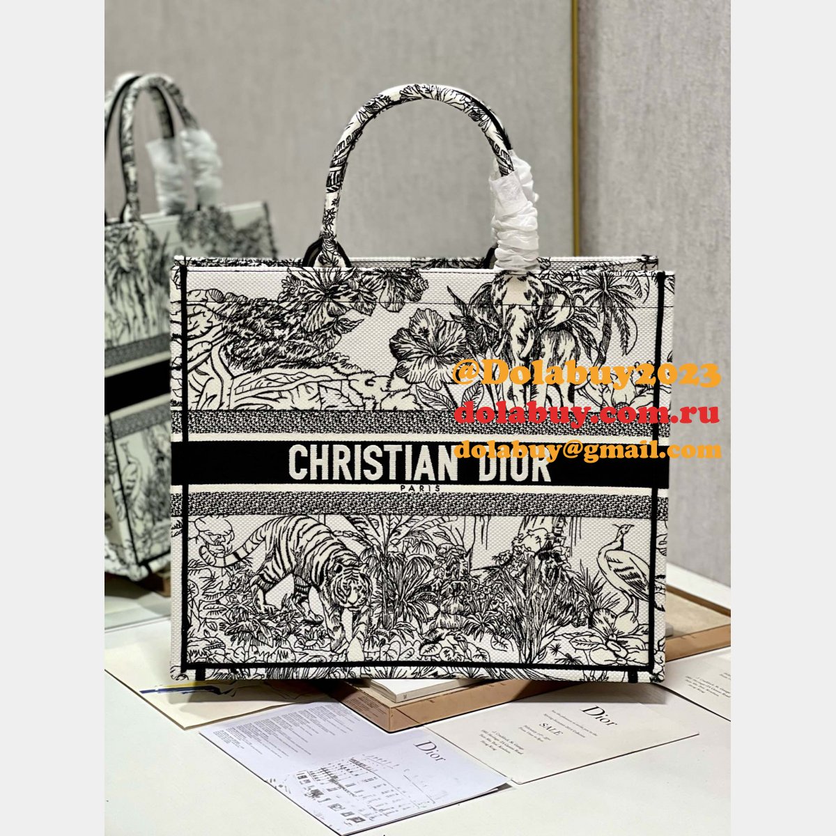 High-End Designer D-Stripes Bayadere Dior Replica 26.5/36/42CM Tote Bag