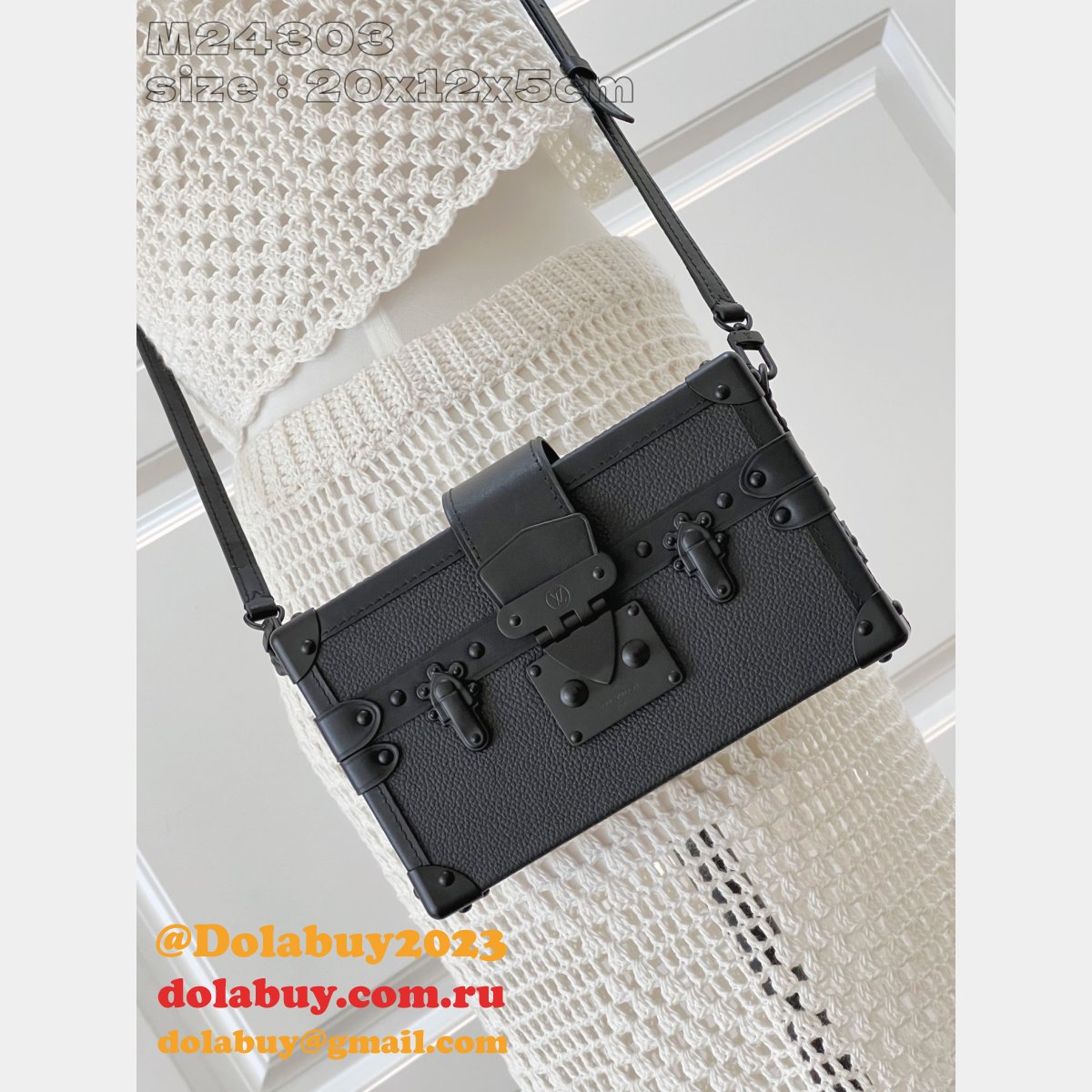 Designer Louis Vuitton Petite Malle Luxury Copy M24303 Black Bag