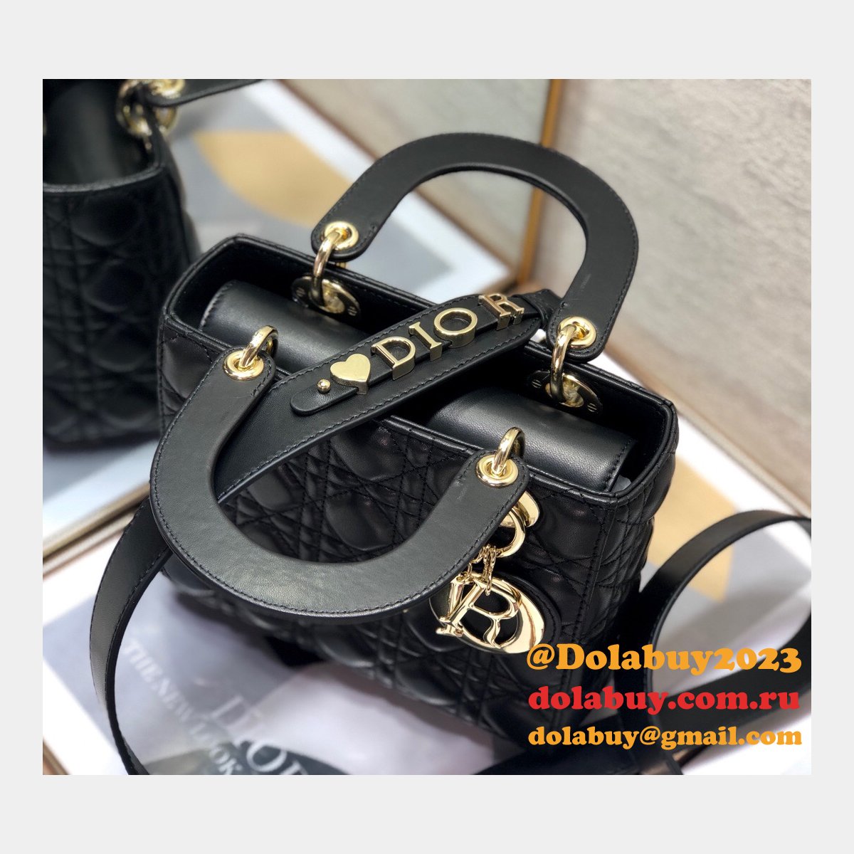 Luxury Christian Dior Lady Dior AAA+ 20CM Fake Bags