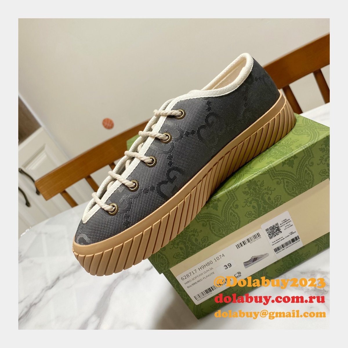 G*u*i shoes replica double g canvas 1:1 mirror high-quality