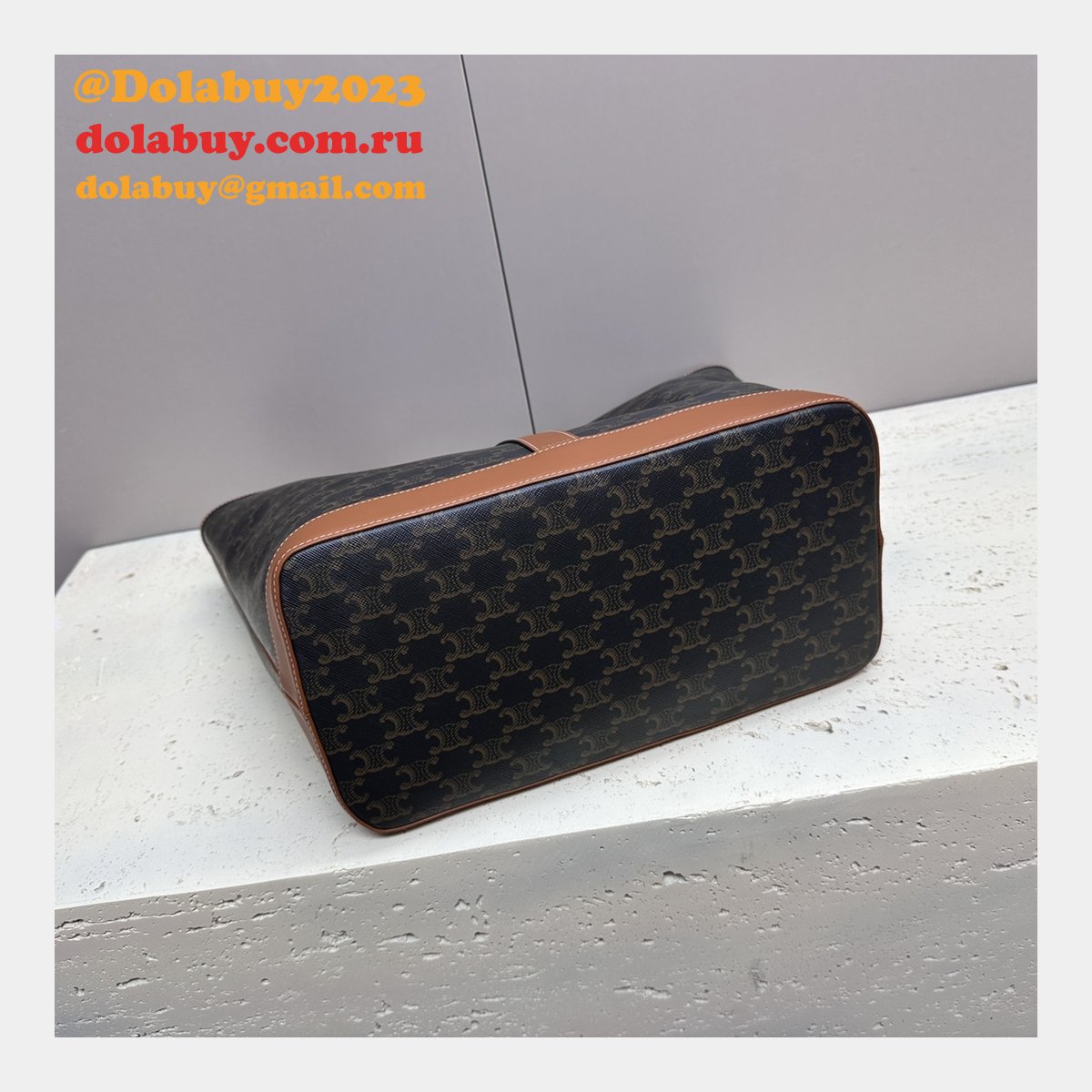 Designer 115072 Cabas Triomphe Canvas Tan Replica Bag