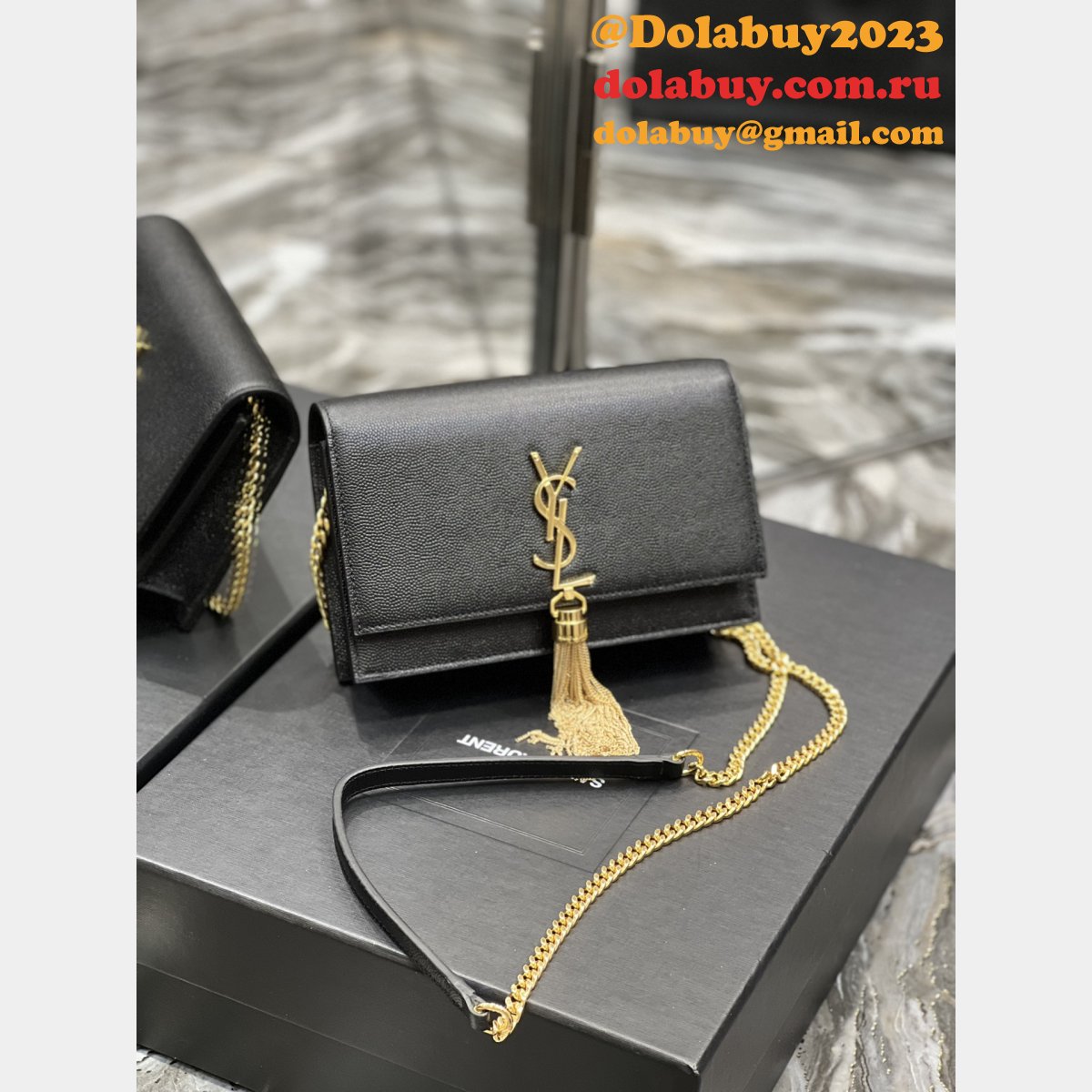 YSL Cheap Replica 452159 Kate Monogram Caviar Leather Shoulder Bag