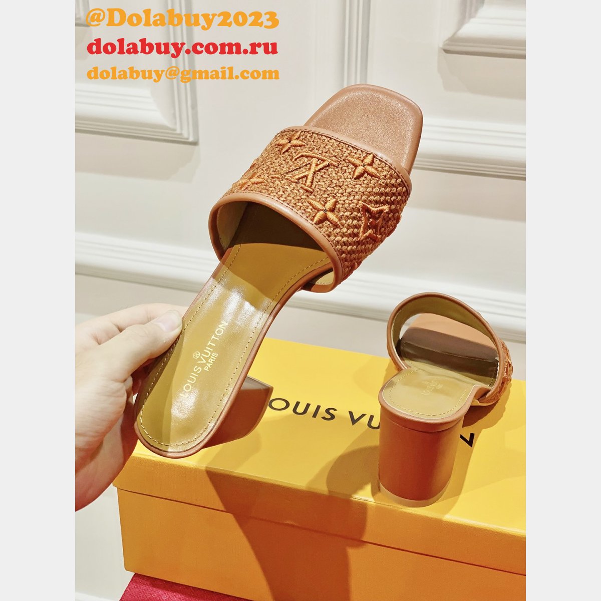 FAKE LOUIS VUITTONS Neo Revival Flat Mule Shoes