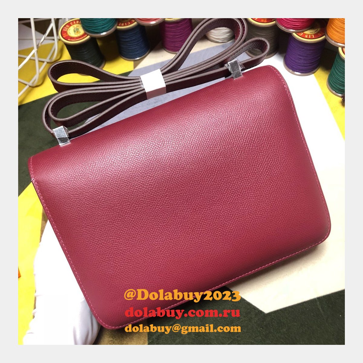 Hermes Constance Bag 23cm Epsom Leather Burgundy