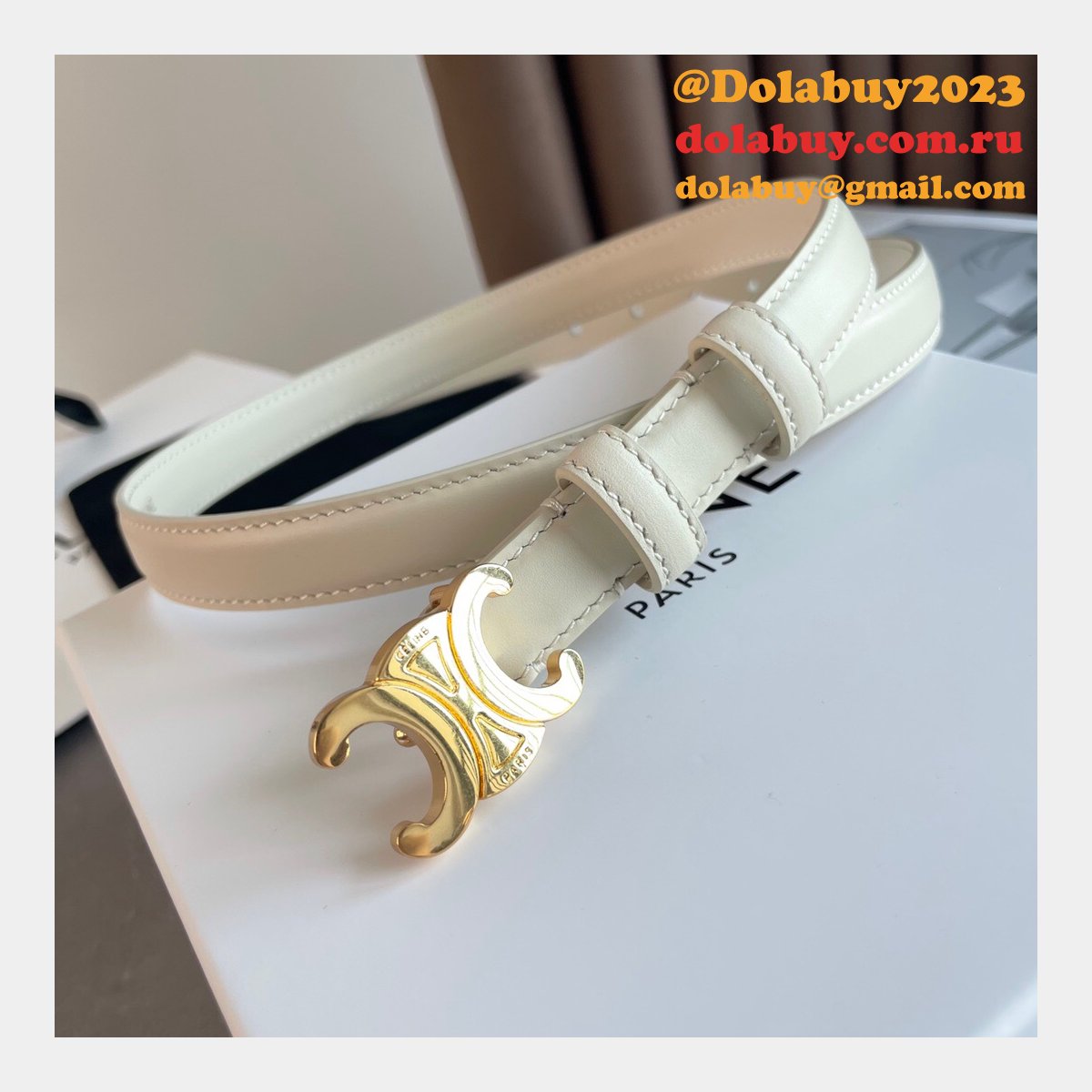 Designer 18mm Dupe Belt White Replica