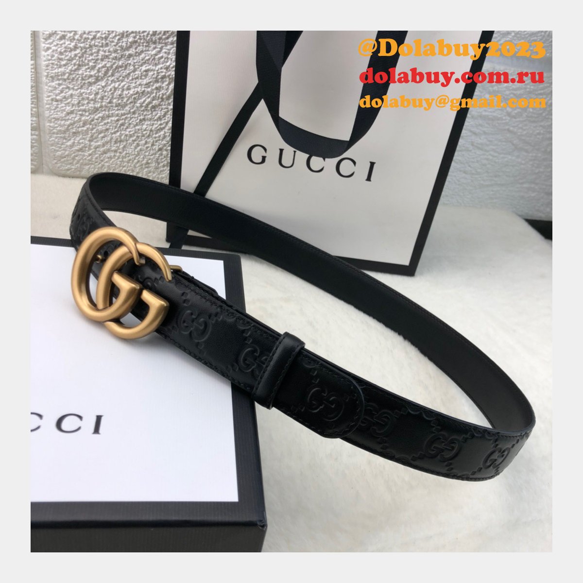 copy G*u*i perfect leather 7 star 3.0cm belts black